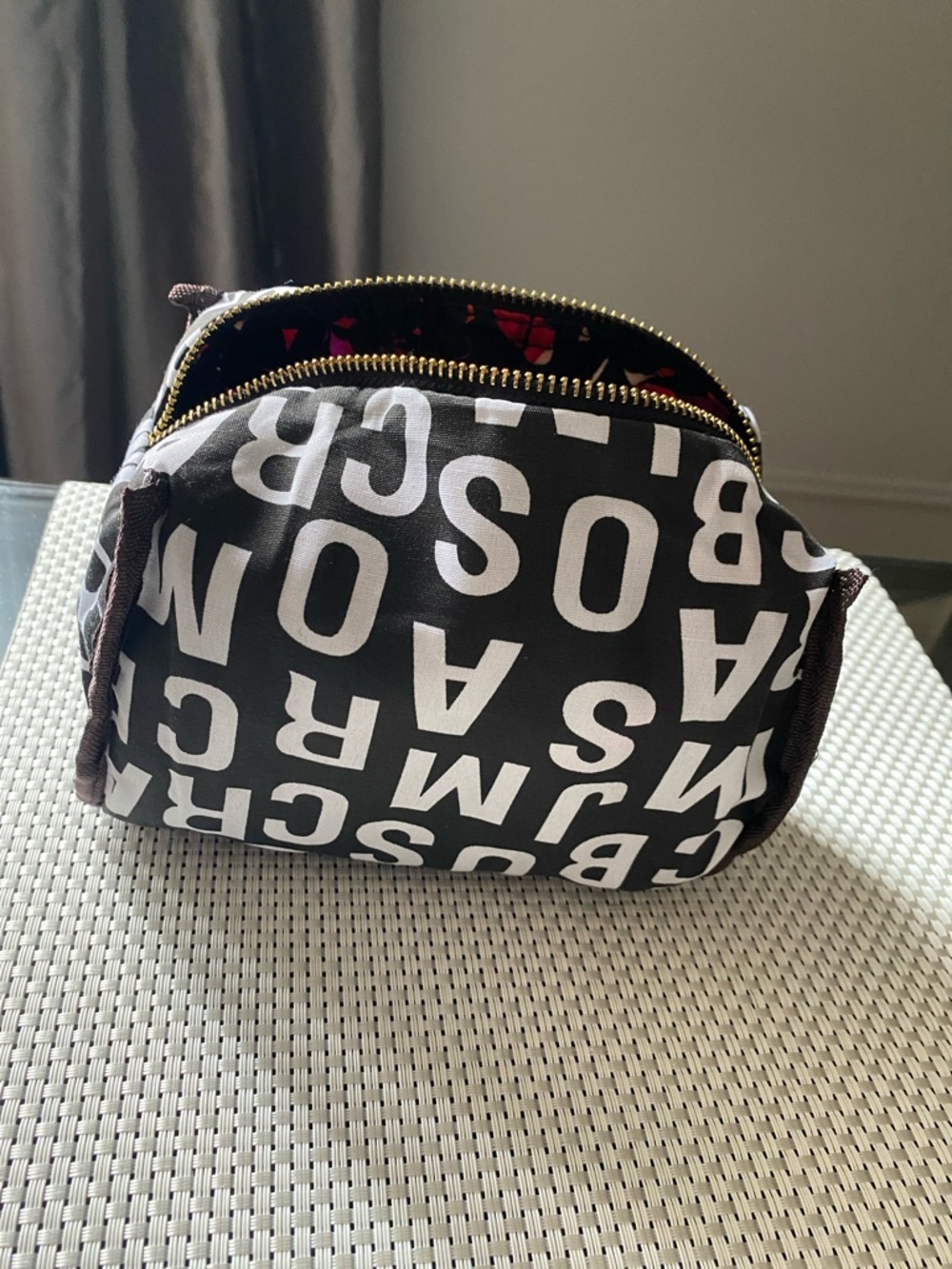 Marc by Marc Jacobs Black Cosmetic Pouch with Pink and Orange Print - Picture 5 of 8